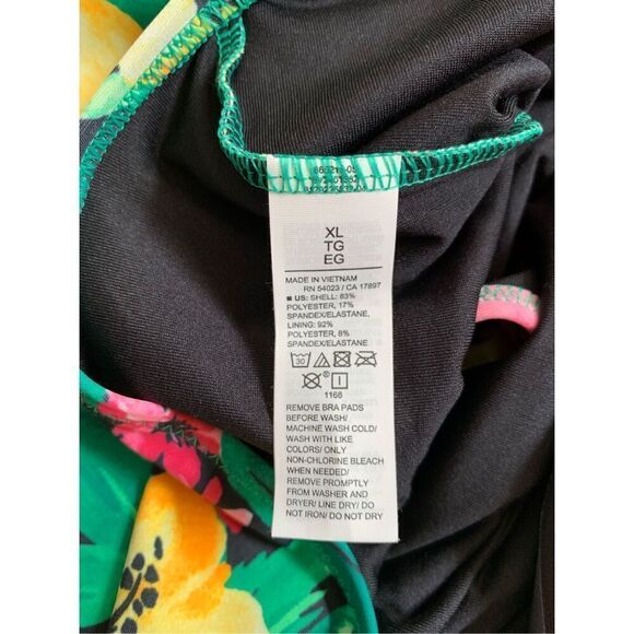 Old Navy Tie-Back One-Piece Swimsuit Tropical Floral Size XL - Picture 10 of 12